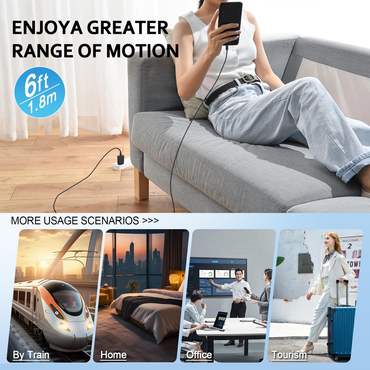 USB-C Fast Charger 25W with 6 ft Cable, 2-Pack