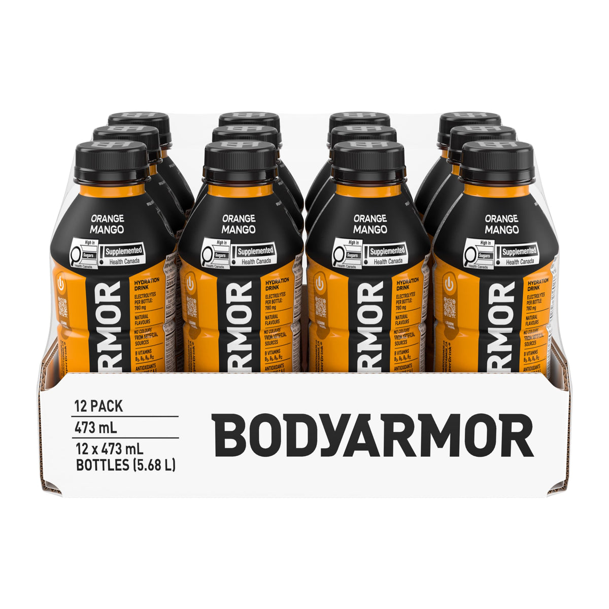 BODYARMOR SuperDrink, Orange Mango, 12 x 473 ml