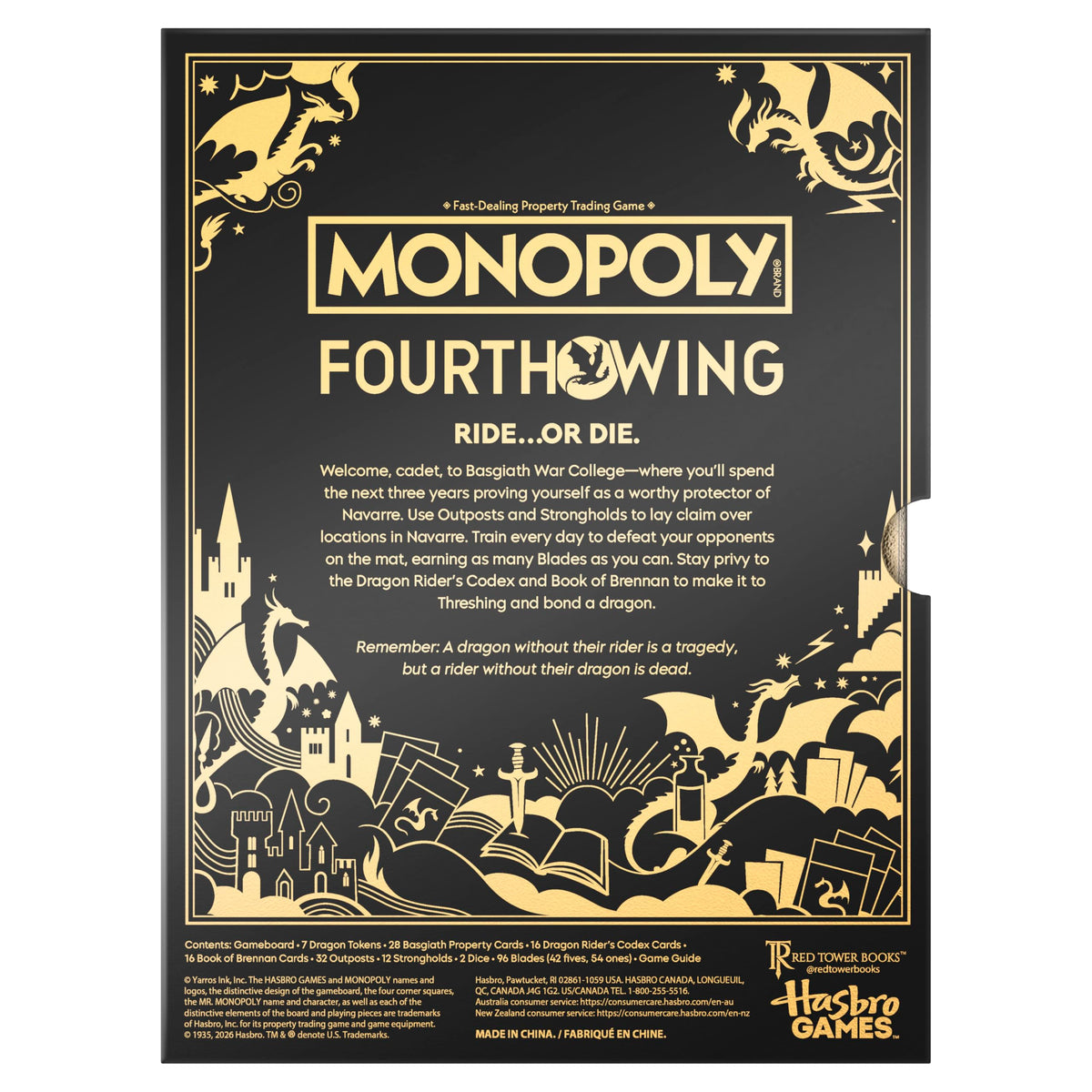 Monopoly Fourth Wing Edition Board Game, 2-6 Players, Ages 17+