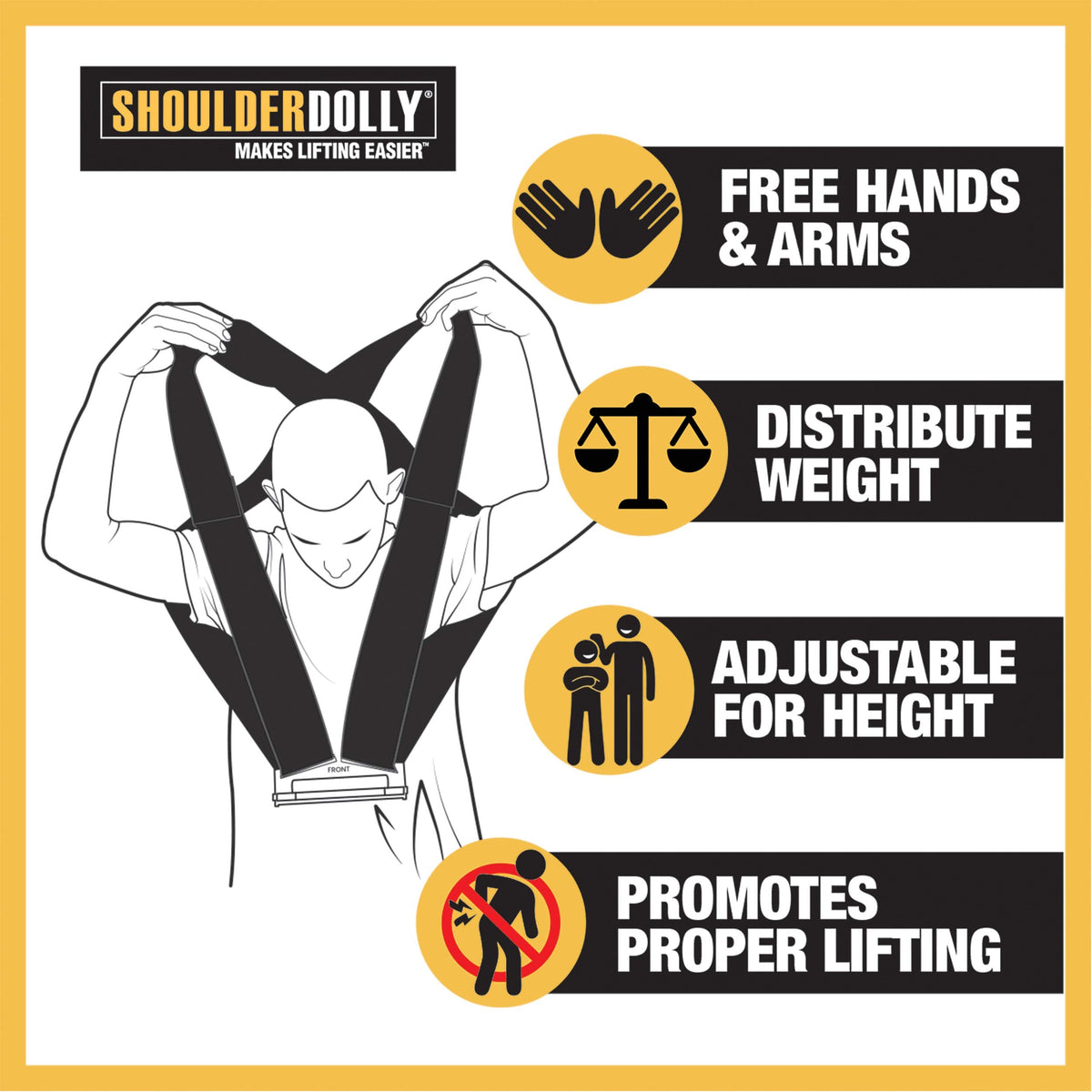Shoulder Dolly Moving Straps for 2 Movers, LD1000