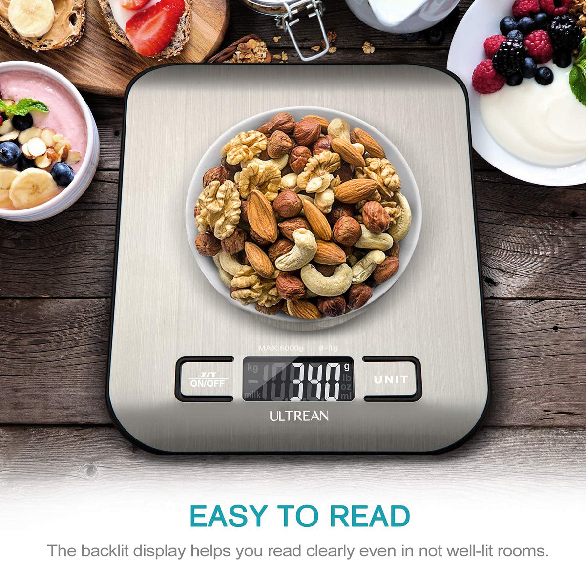 Ultrean Digital Kitchen Scale, 5 kg