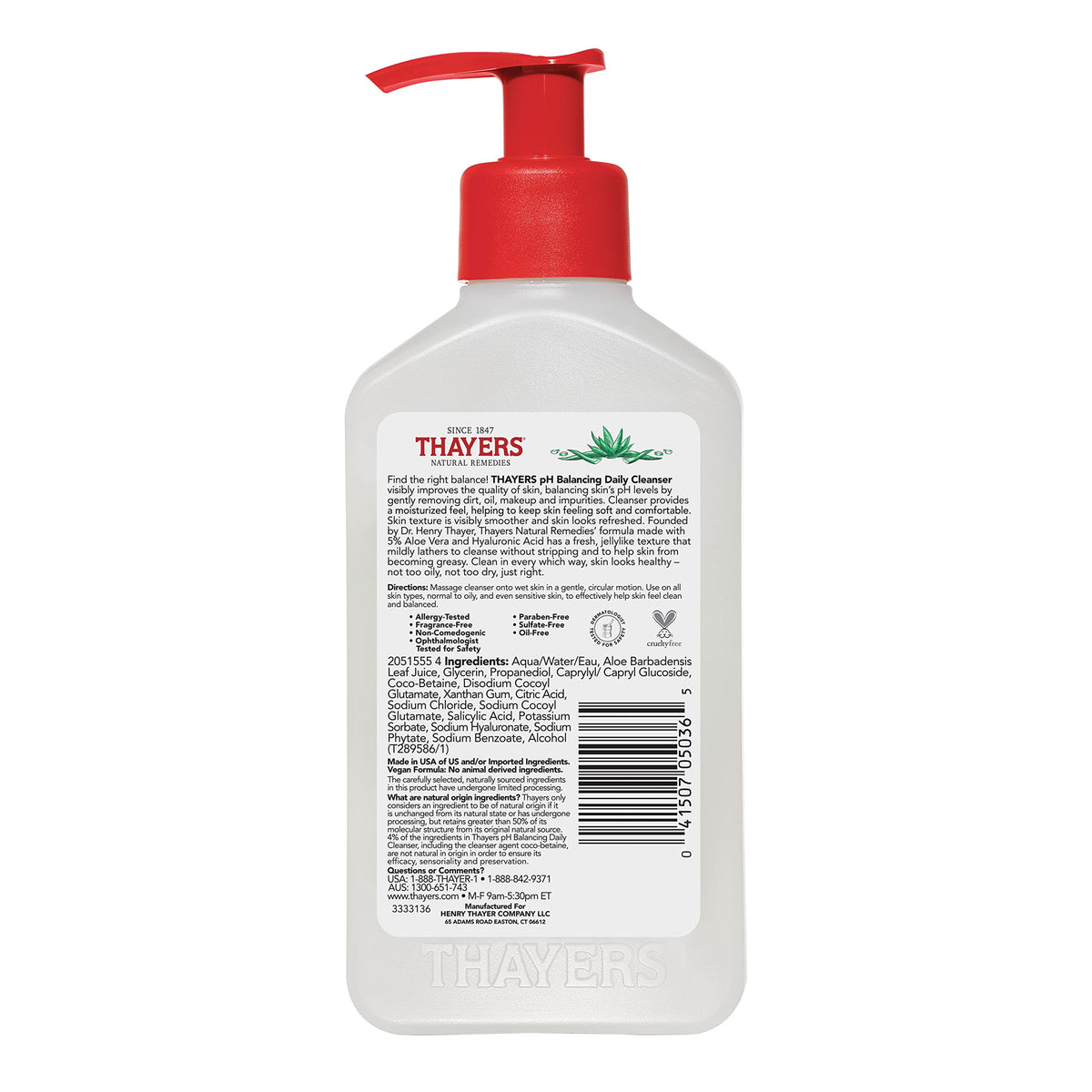 Thayers pH Balancing Daily Cleanser with Aloe Vera, 237ml