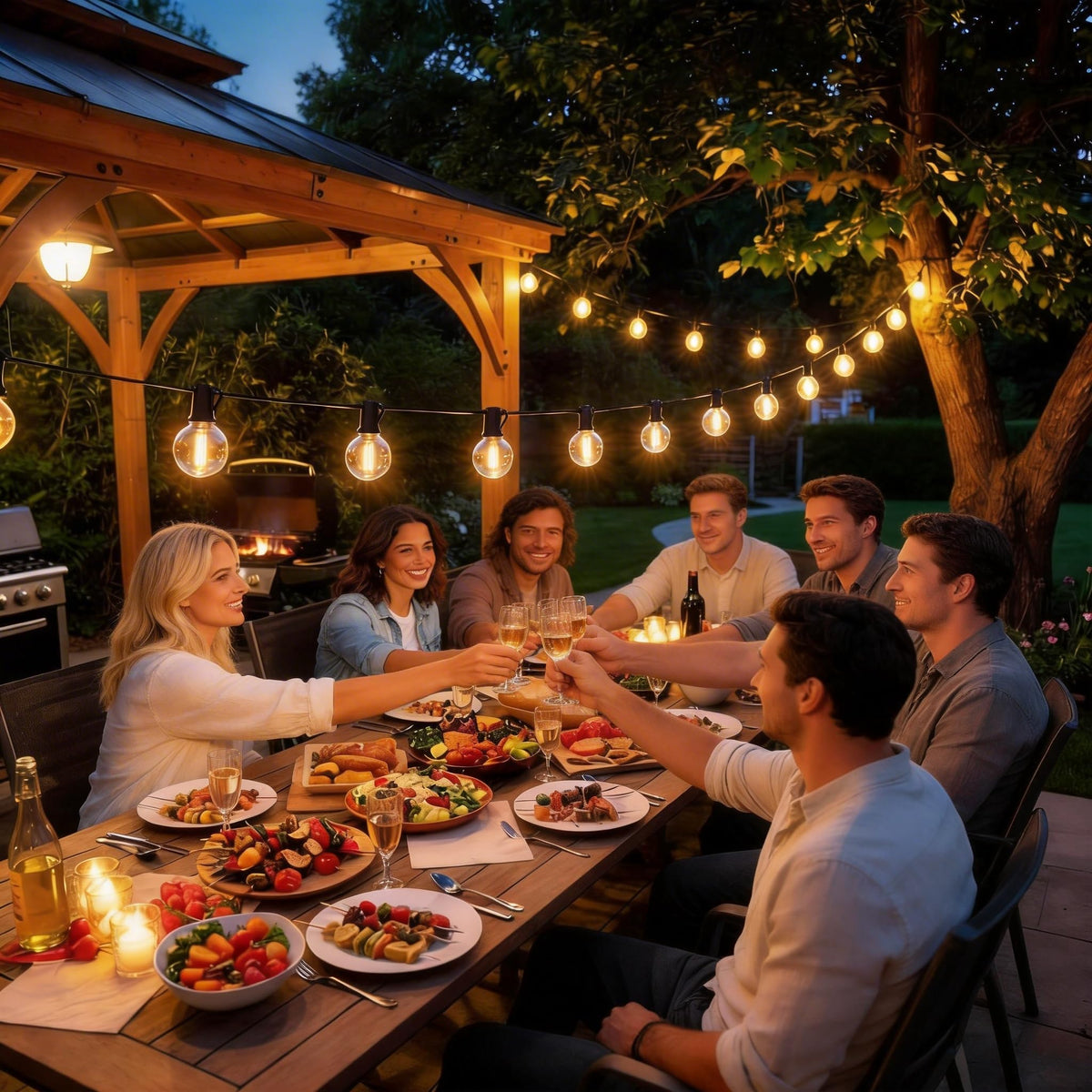 RTTY G40 Shatterproof LED Outdoor String Lights, 50 ft