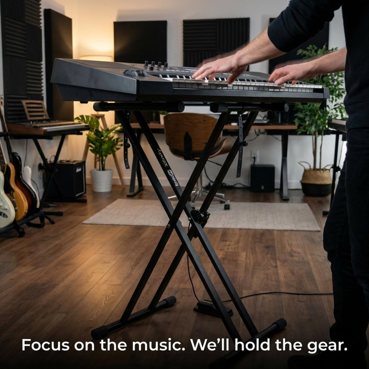 RockJam Xfinity Double-X Adjustable Piano Keyboard Stand