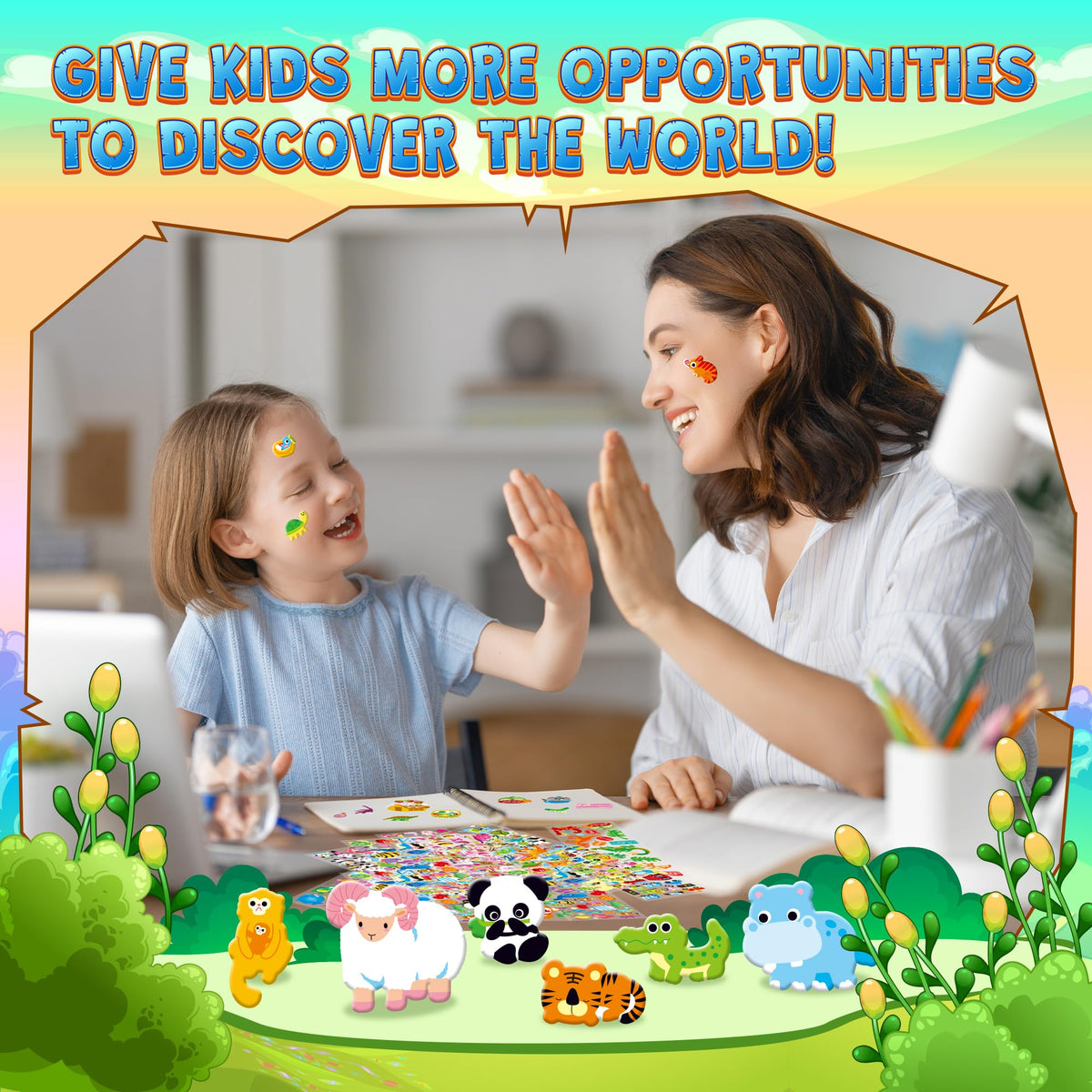 3D Puffy Stickers for Kids, 64 Sheets (3200+ Stickers)