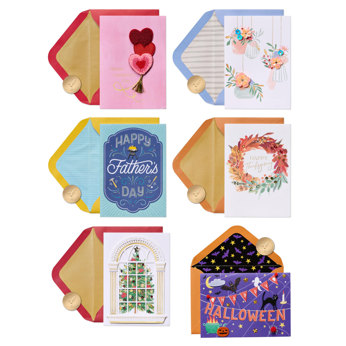 Papyrus All-Holiday Greeting Card Assortment, 6 Cards