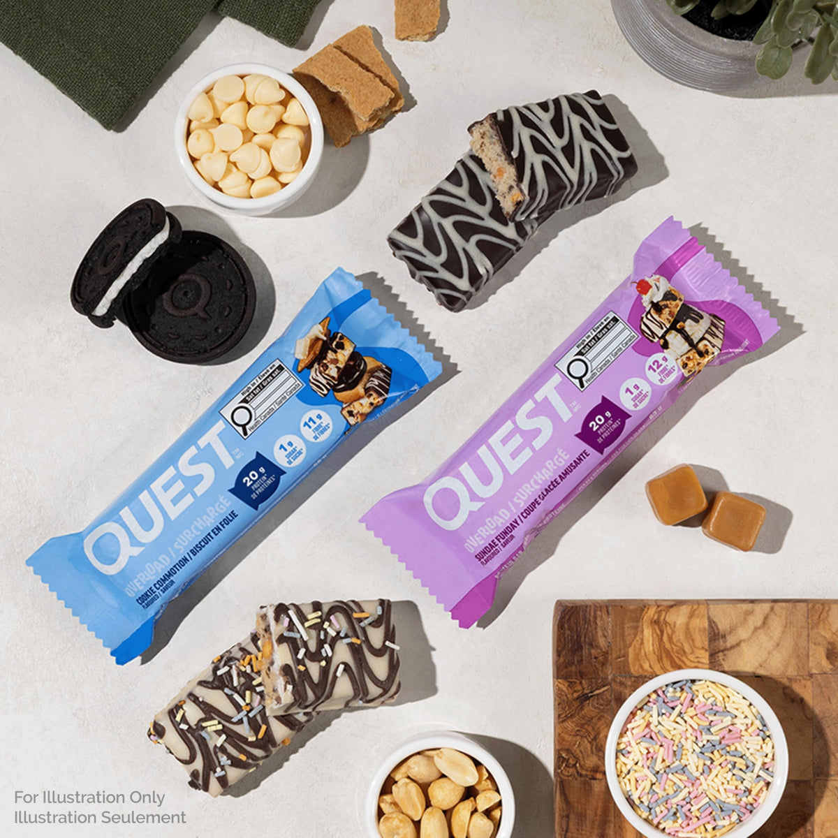 Quest Nutrition Overload Protein Bar, Cookie Commotion, 12 Count