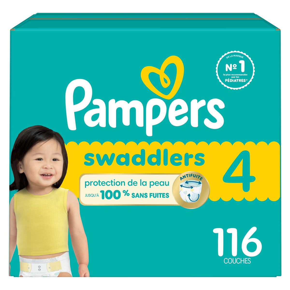 Pampers Swaddlers Diapers, Size 4, 116 Count