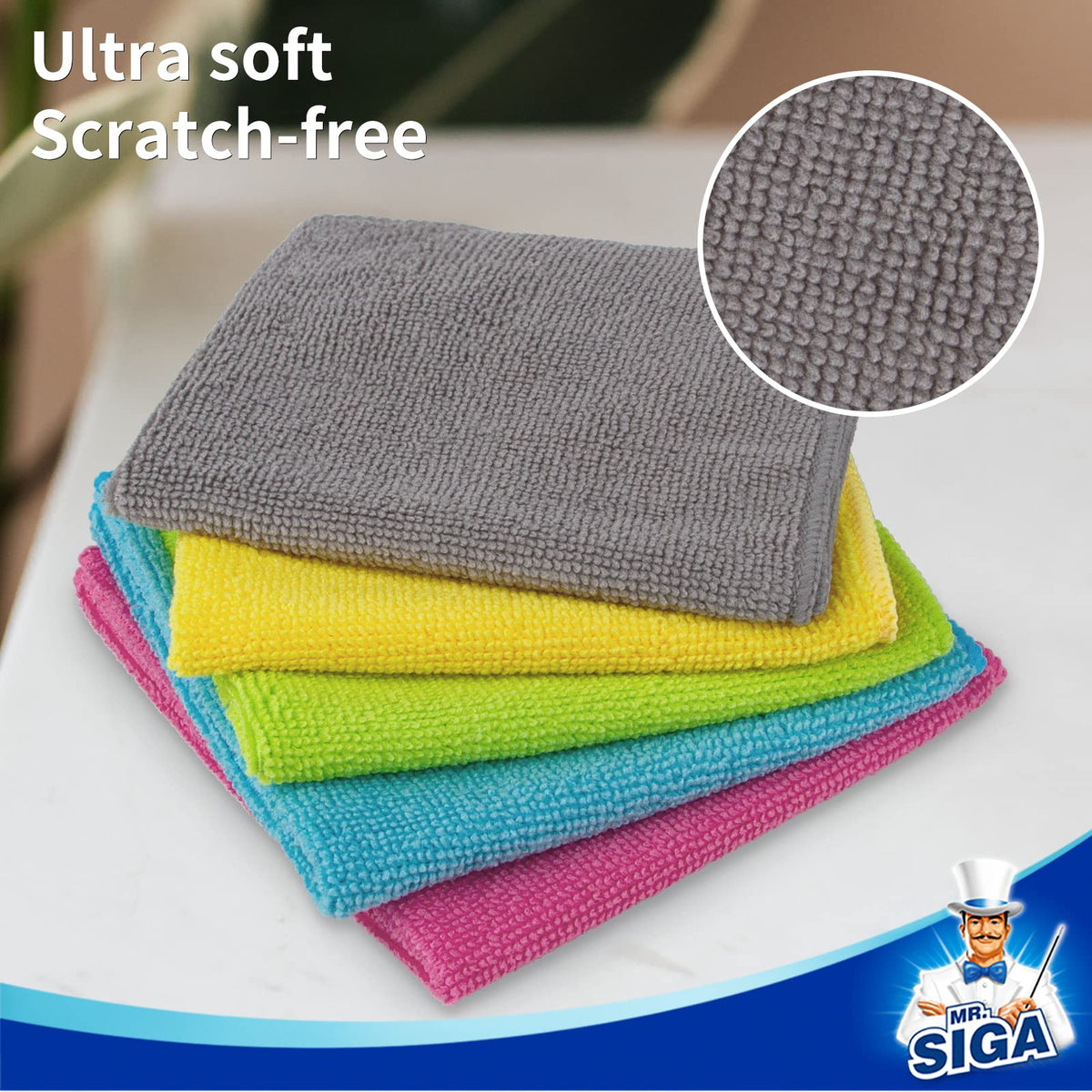 MR.SIGA Microfibre Cleaning Cloths, 11.8" x 11.8" (50 Pack)