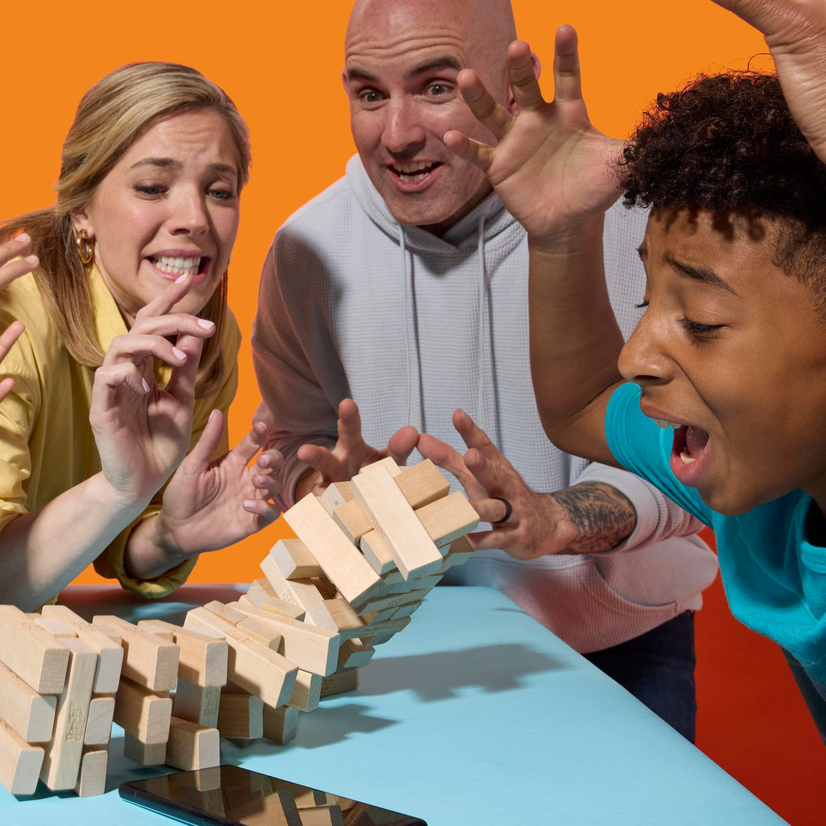 Hasbro Jenga Classic Wood Block Game with Digital Die