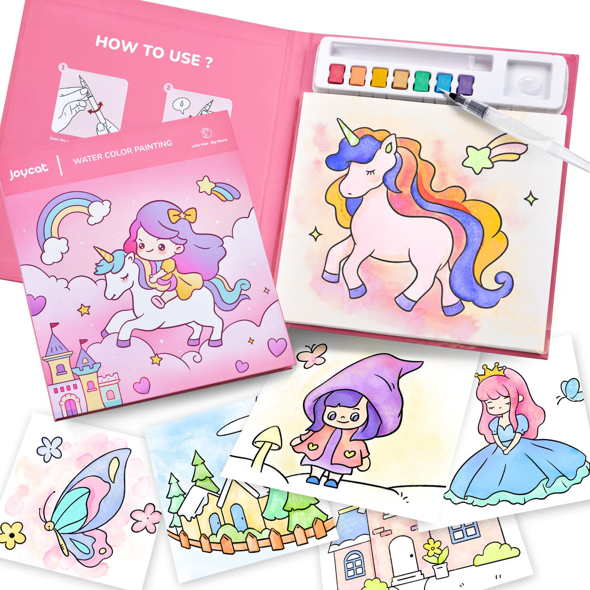 JoyCat Paint with Water Colouring Book for Toddlers, Magical Pony