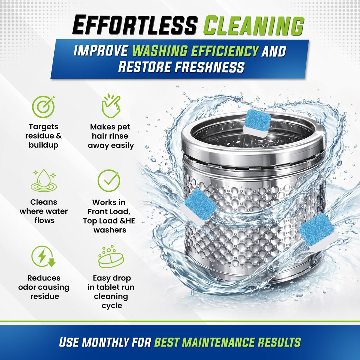 True Fresh Washing Machine Cleaner Tablets, 25 Pack