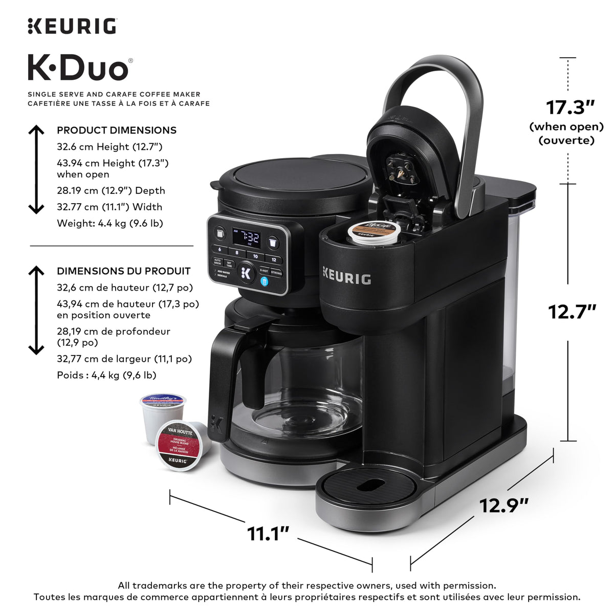 Keurig K-Duo Single Serve K-Cup Pod and Carafe Coffee Maker, Black
