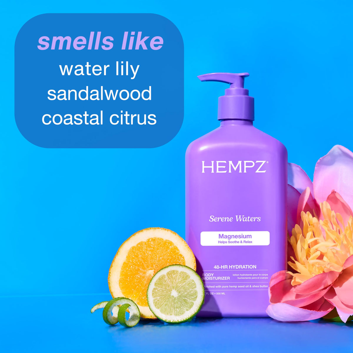 Hempz Magnesium Body Lotion, Serene Waters, 17 fl oz