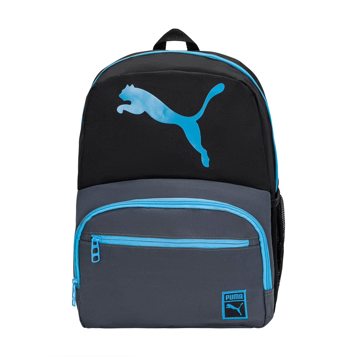PUMA Kids' Logo Backpack, Black/Blue, Youth Size