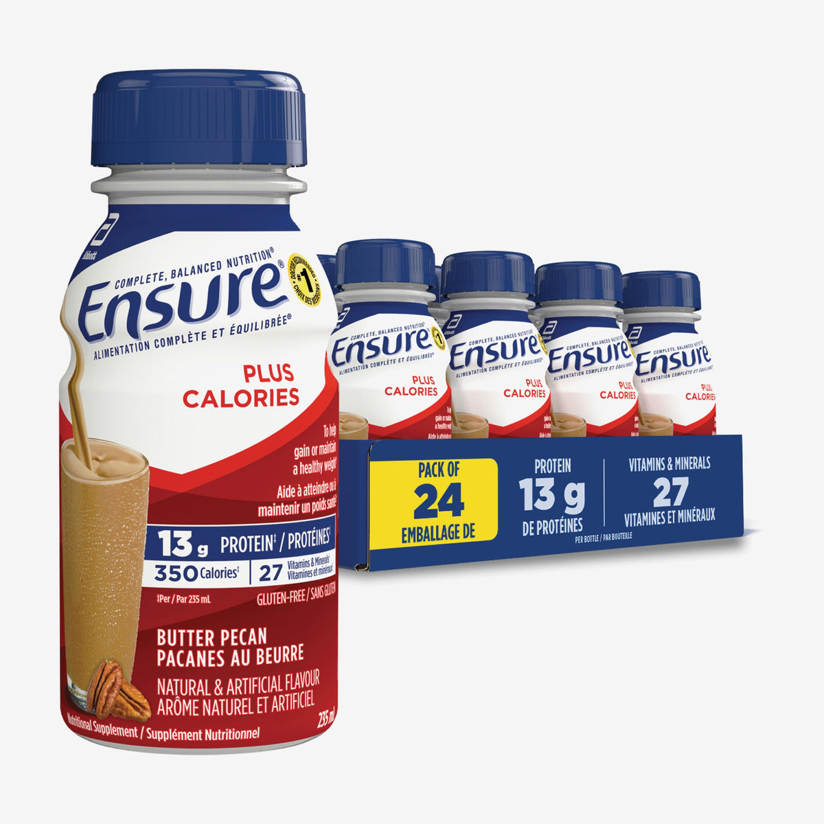Ensure Plus Calories Nutrition Shake, Butter Pecan, 24 x 235 mL