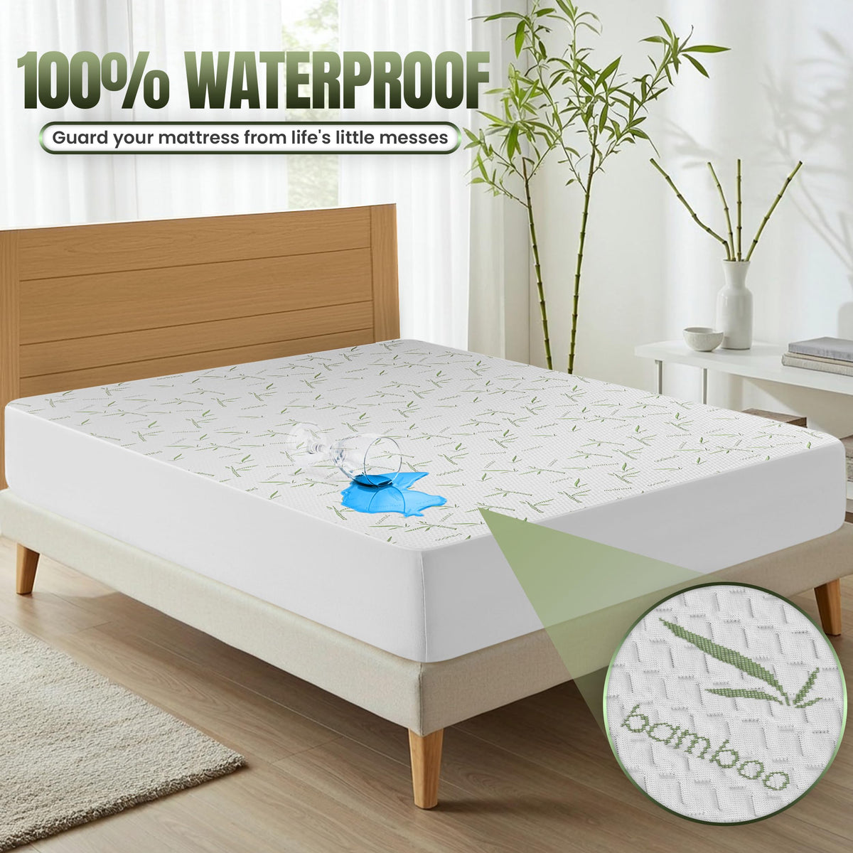 Utopia Bedding Waterproof Bamboo Mattress Protector, King