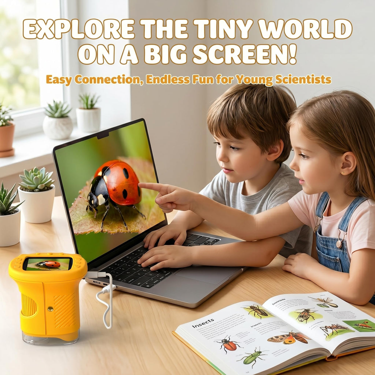 OAEBLLE 1000X Kids' Digital Microscope with 2.4" Screen