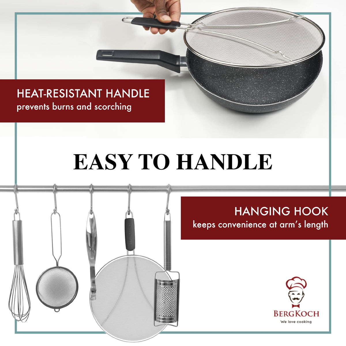 Stainless Steel Splatter Screen for Frying Pan, 13 inch