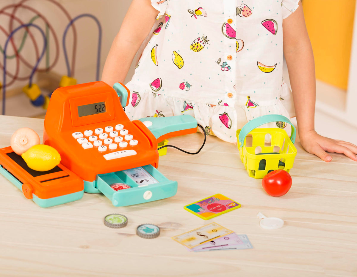 Battat Kids Cash Register with Scanner and Sounds, 26 Pieces
