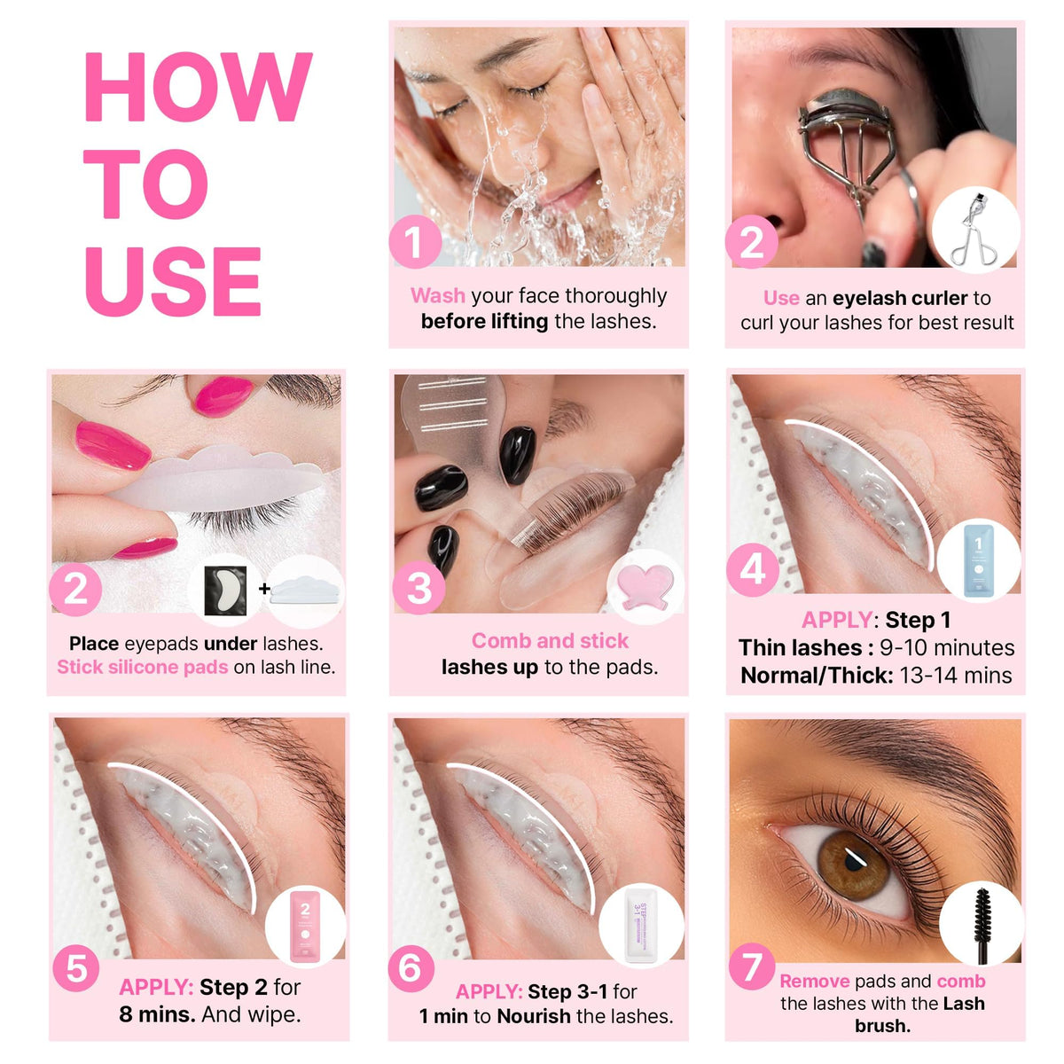 Korean Lash Lift Kit, 5 Sets