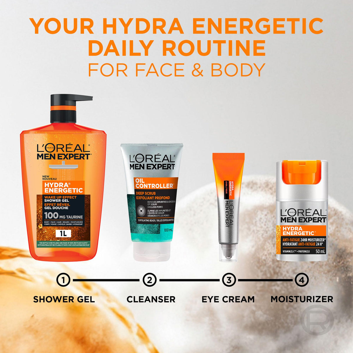 L'Oréal Paris Men Expert Hydra Energetic Shower Gel, 1 L