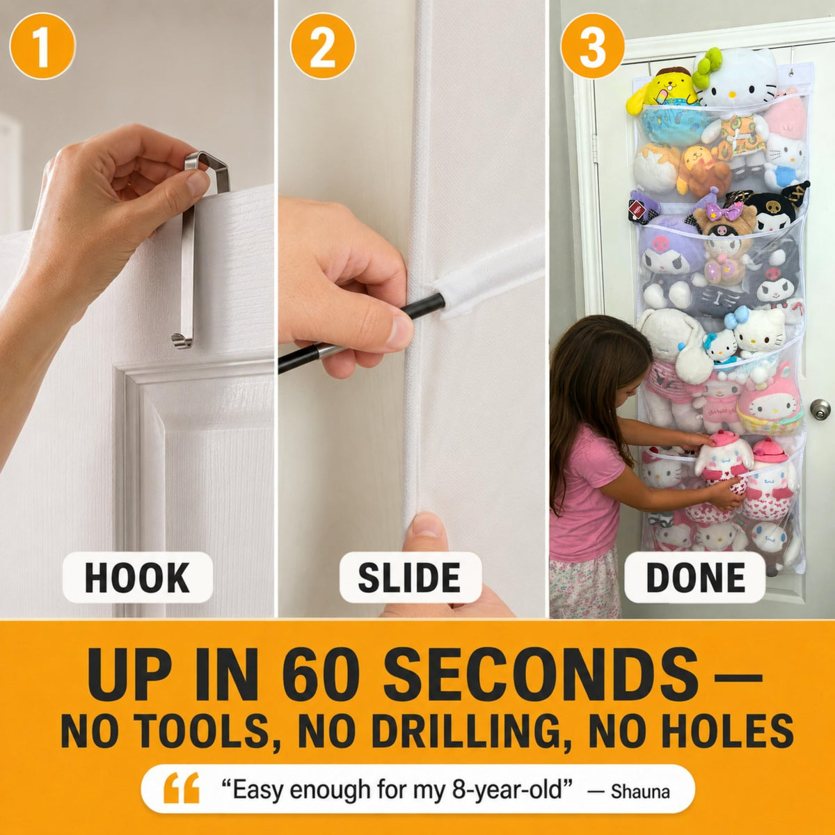 The Original Stuffed Animal Storage Over Door Organizer