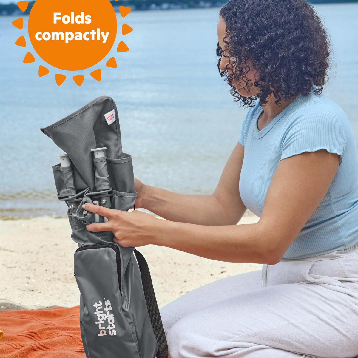 Bright Starts Pop 'N Sit Portable Booster Seat, Grey