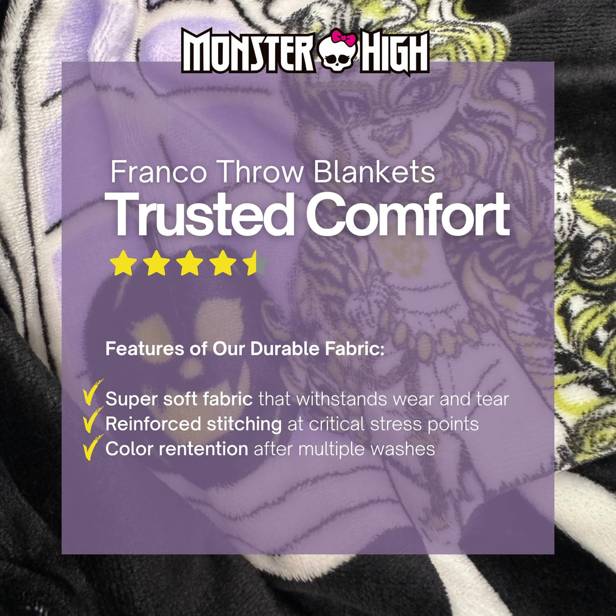 Franco Monster High Halloween Plush Throw Blanket, 50 x 70 Inch