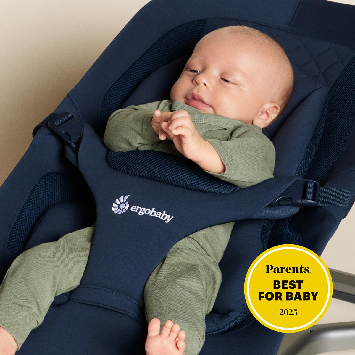 Ergobaby Evolve 3-in-1 Bouncer Seat, 5.5-25 lbs, Midnight Blue