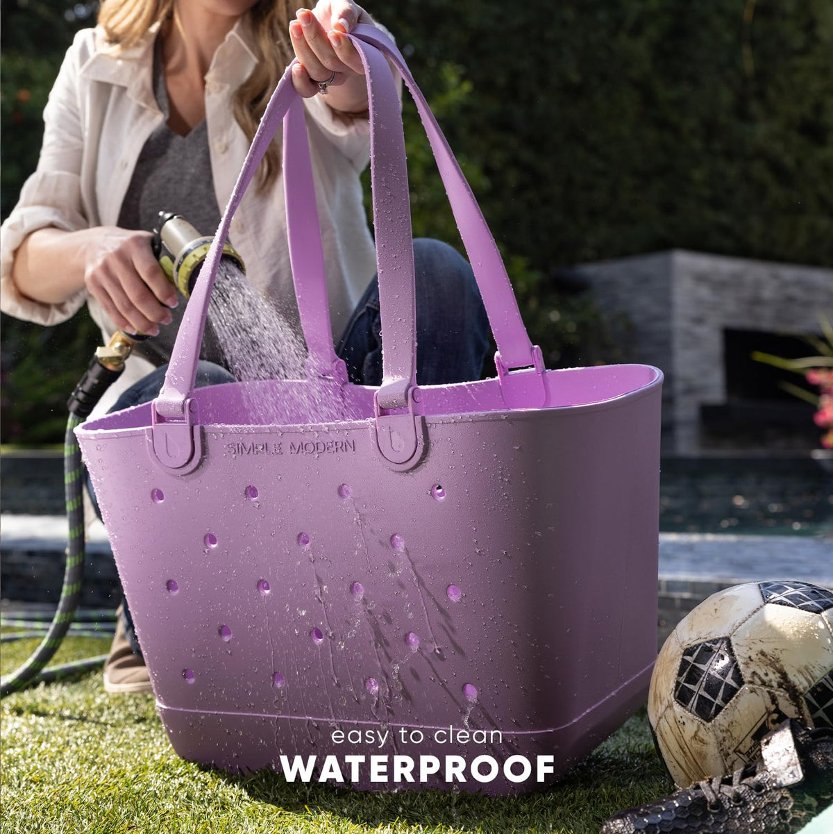 Simple Modern Waterproof Rubber Beach Bag, Extra Large, Green