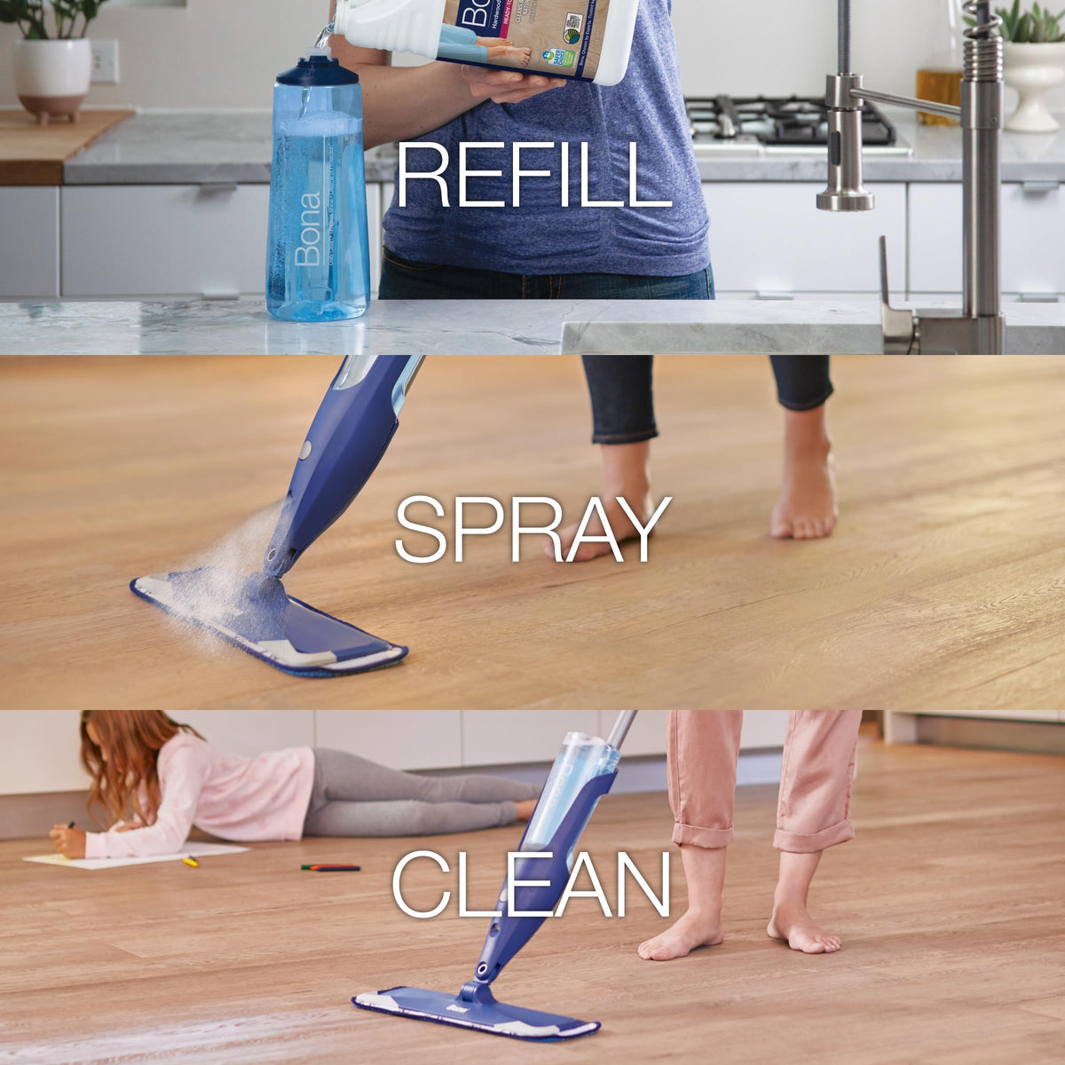 Bona Refill Hardwood Floor Cleaner, Refill-128, 128 Fl Oz