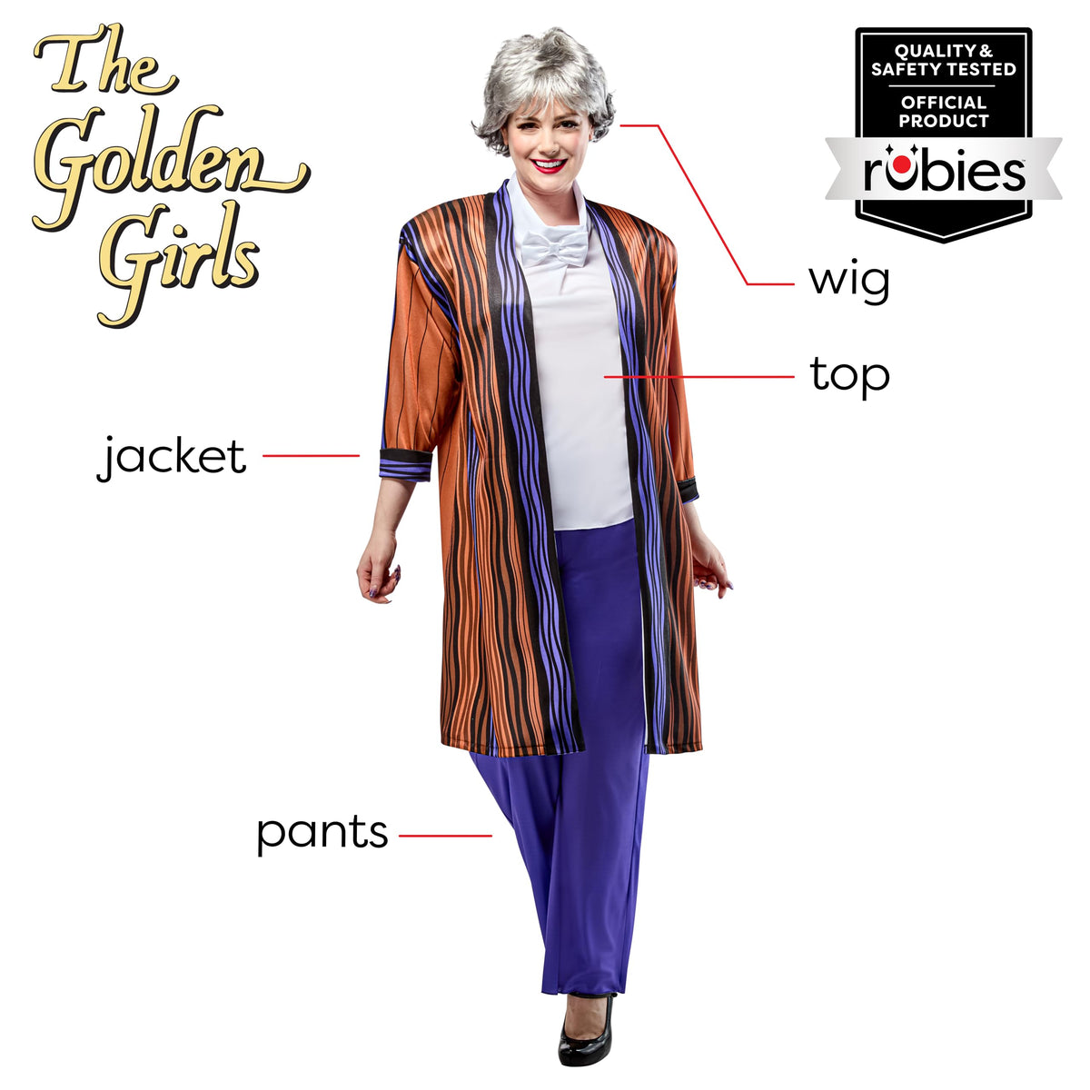 Rubies Women's Golden Girls Dorothy Costume Set with Wig, Medium