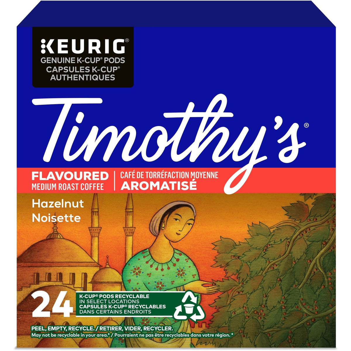 Timothy's Hazelnut K-Cup Coffee Pods, 24 Count