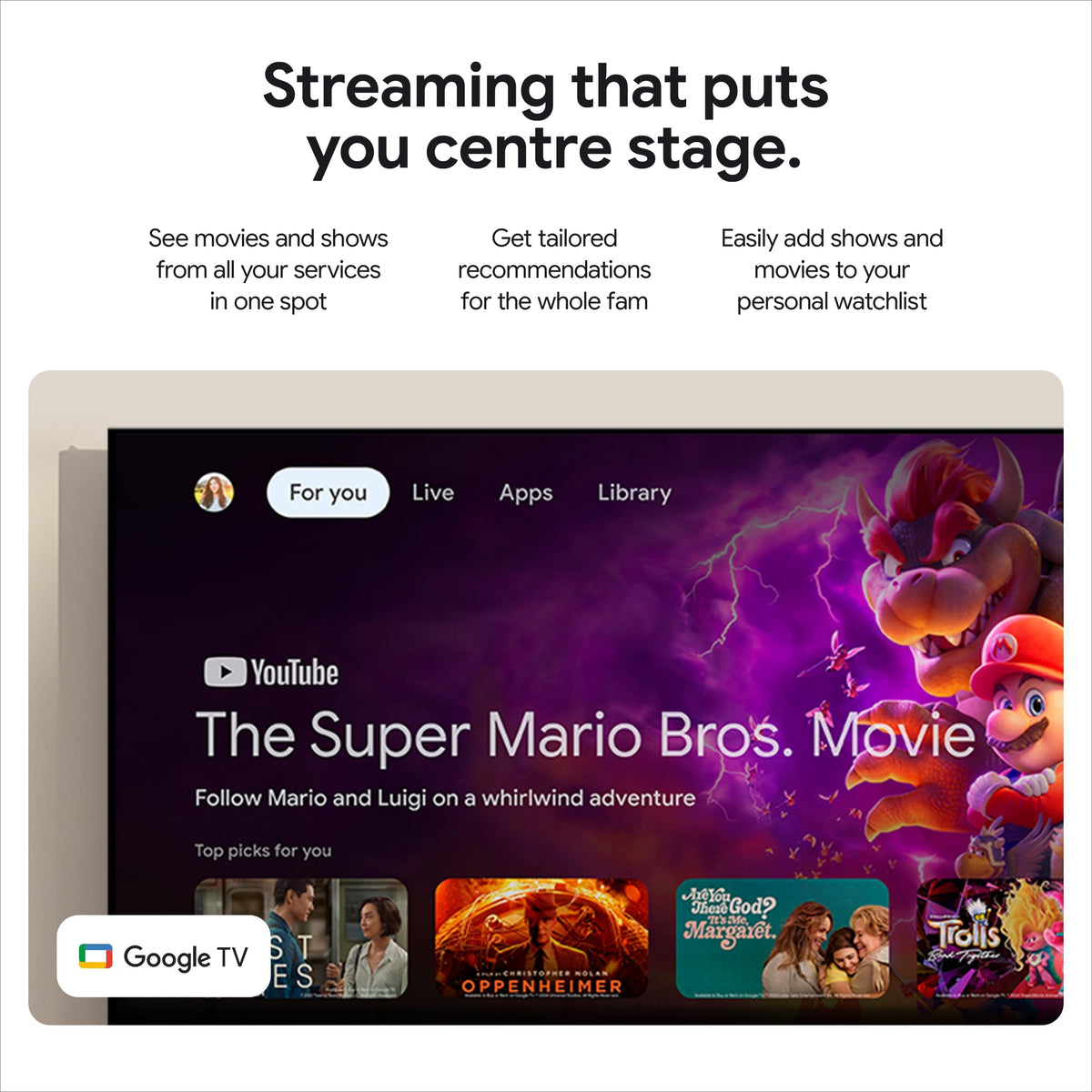 Google TV Streamer 4K with Voice Remote, 32 GB, Porcelain