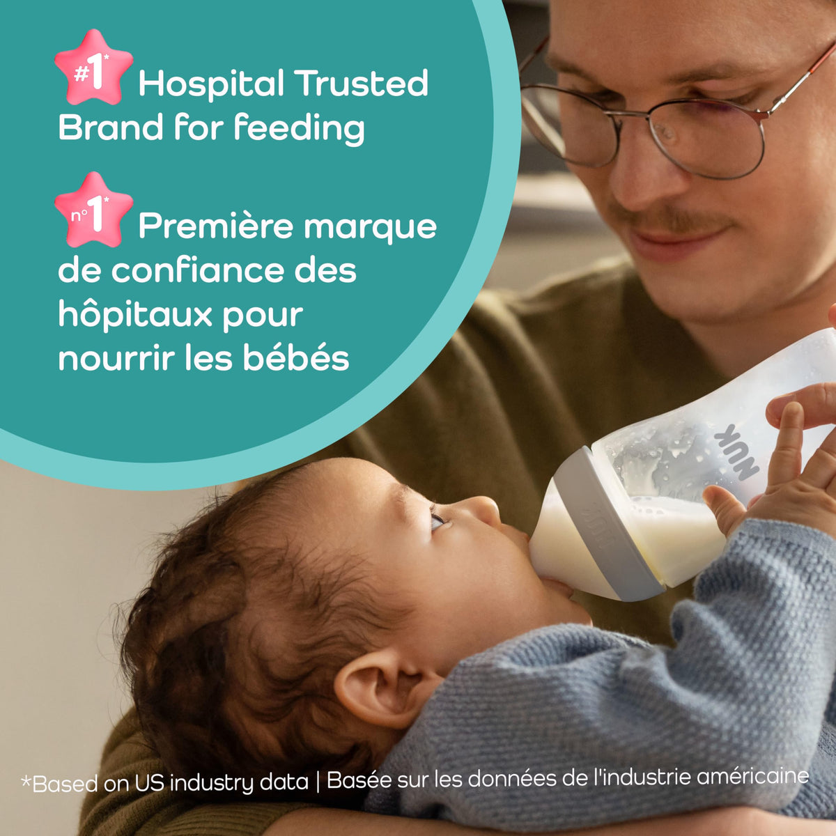 NUK Perfect Match Gift Set, 4 Bottles, 2 Extra Nipples, 1 Pacifier