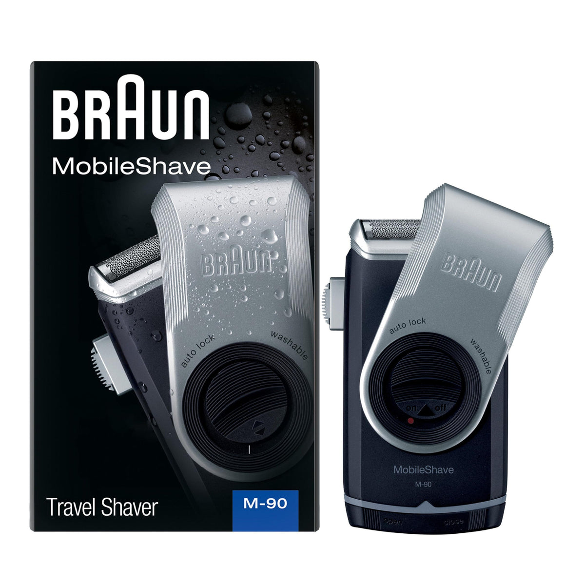 Braun M90 Mobile Shaver, Black/Silver