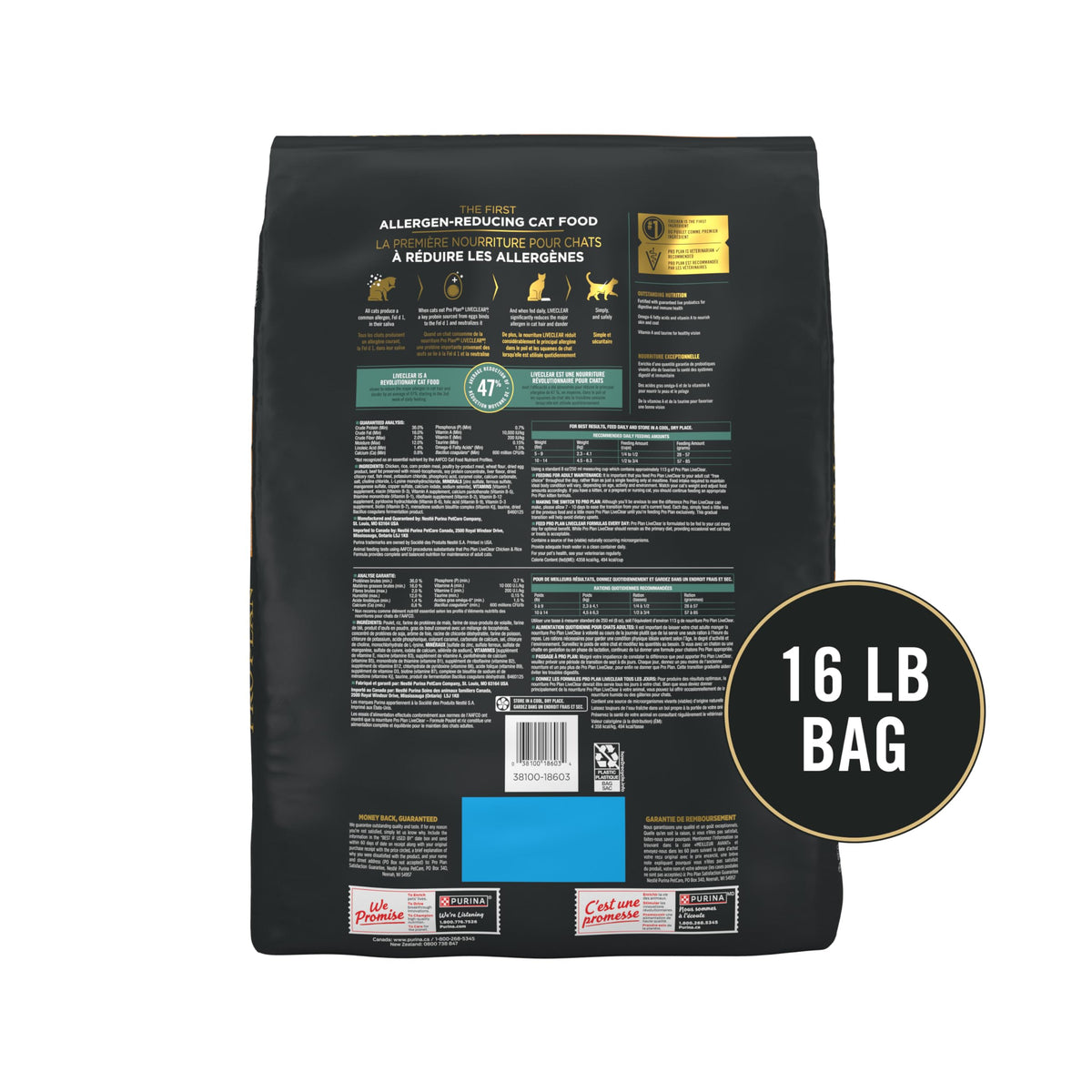 Purina Pro Plan LiveClear Chicken & Rice Dry Cat Food, 7.26 kg
