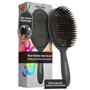 FRAMAR Boar Bristle Hair Brush, Black