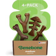 Benebone Durable Dog Chew Toys, Medium, 4-Pack
