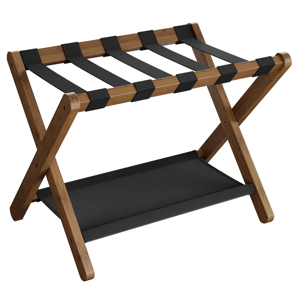 SONGMICS Bamboo Luggage Rack, Walnut Brown (URLR007D01)