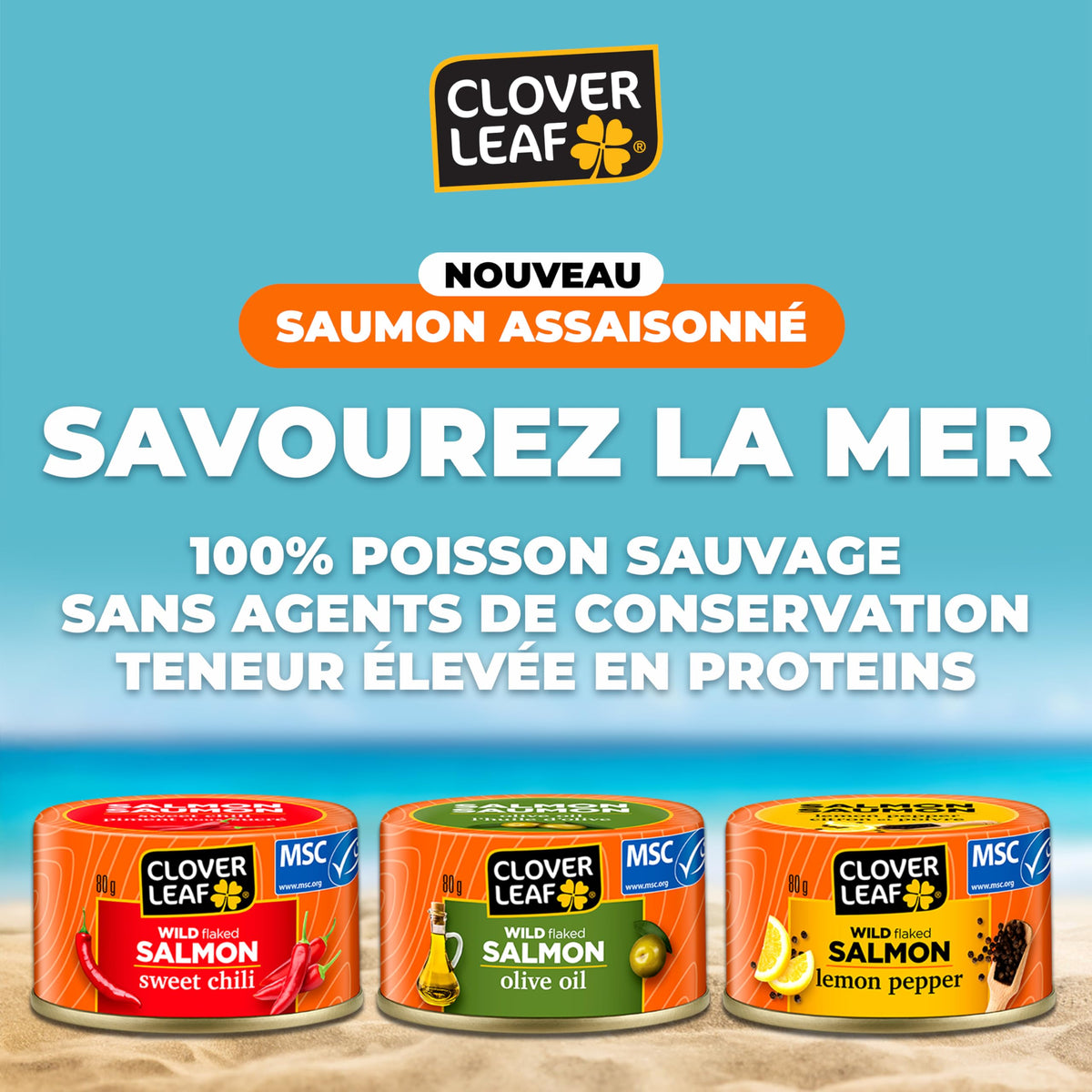 Clover Leaf Wild Flaked Pink Salmon in Olive Oil, 24 x 80g Cans