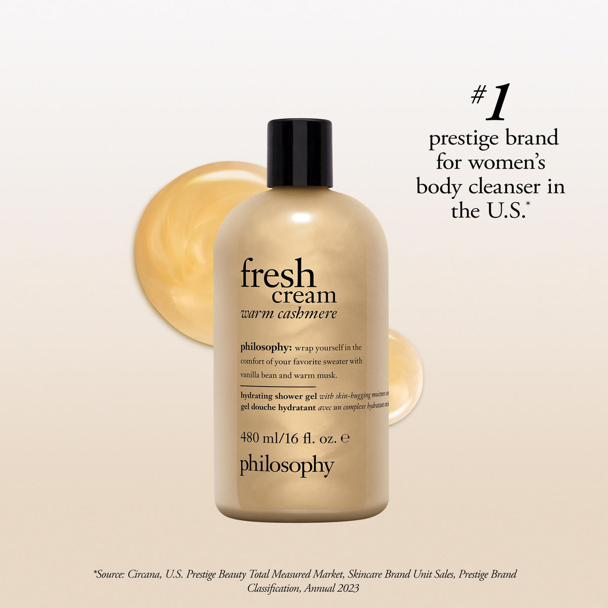 Philosophy Fresh Cream Warm Cashmere Hydrating Shower Gel, 480 mL