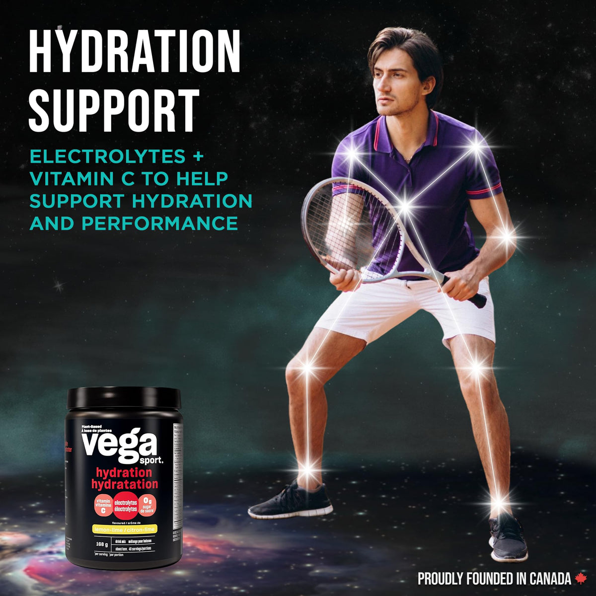Vega Sport Hydration Electrolyte Powder, Lemon Lime, 168 g