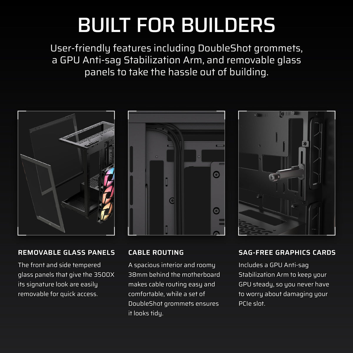 Corsair 3500X RS-R ARGB Mid-Tower PC Case, Black