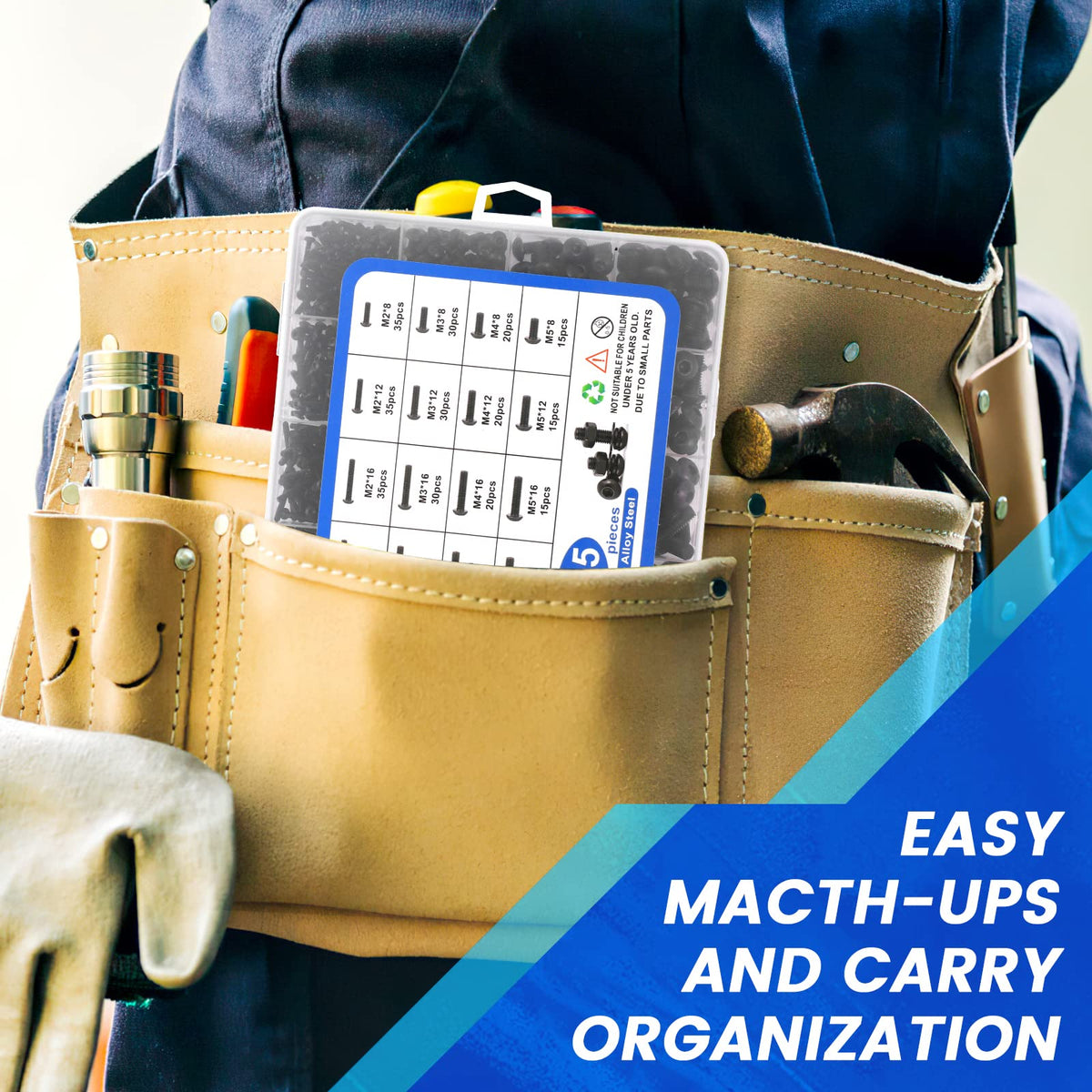 Metric Machine Screw Assortment Kit, M2-M5 (1705 Pieces)