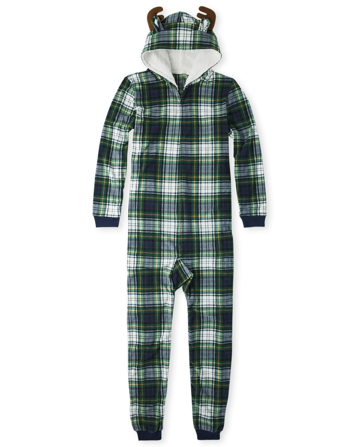 The Children's Place Moose Plaid Skeleton Fleece Pajamas, Adult Medium