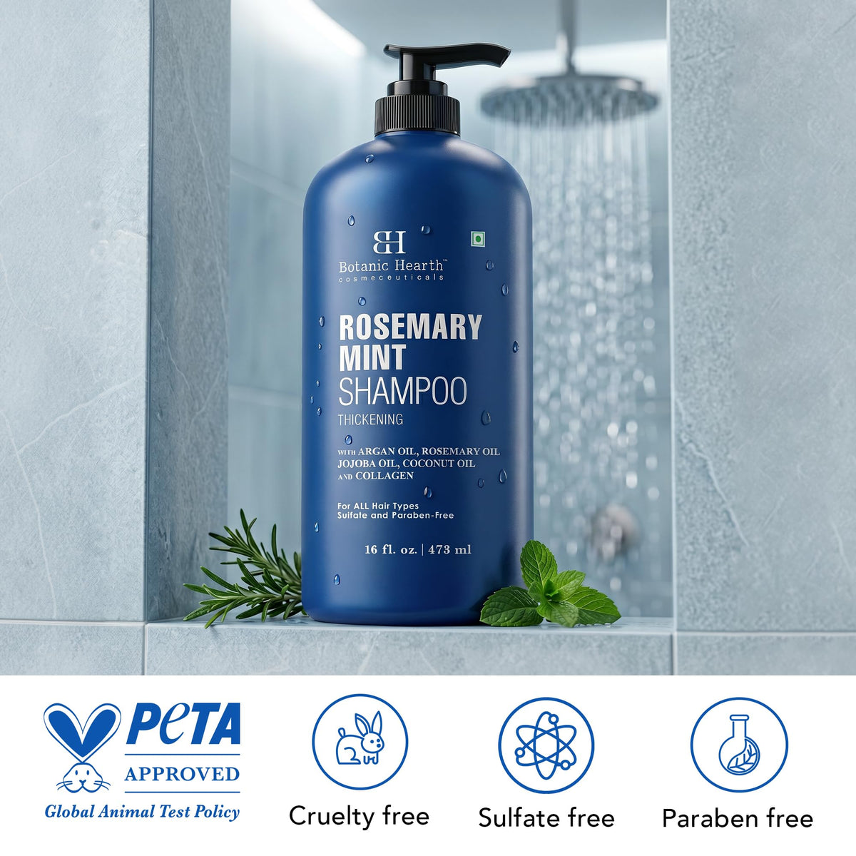 Botanic Hearth Rosemary Shampoo with Biotin and Mint, 16 fl oz