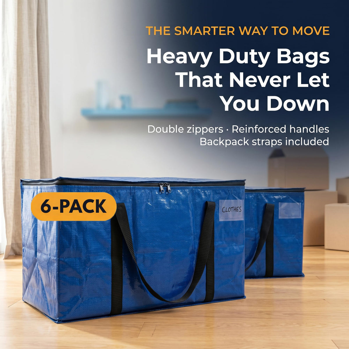 ClearSpace Heavy Duty Moving & Storage Bags (6 Pack)