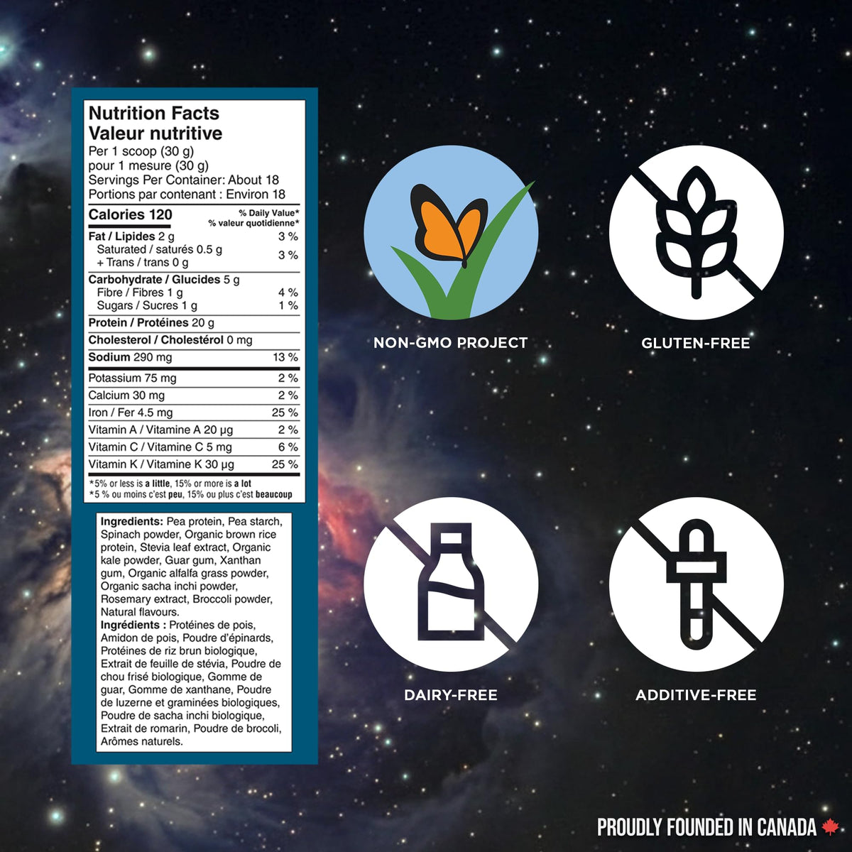 Vega Protein + Supergreens Plant-Based Protein, Vanilla, 526 g